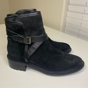 suede Bootie in Black Aquatalia